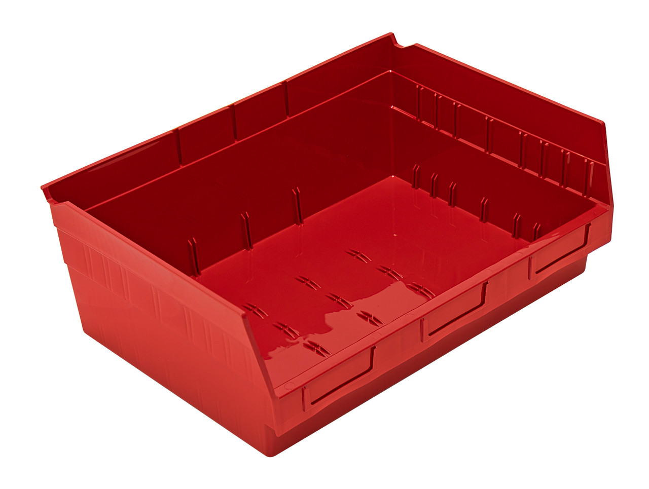 Economy Shelf Bin, nesting, 16-1/2"W x 11-5/8"L x 6"H, Red, Red, Polypropylene, QSB218RDCS