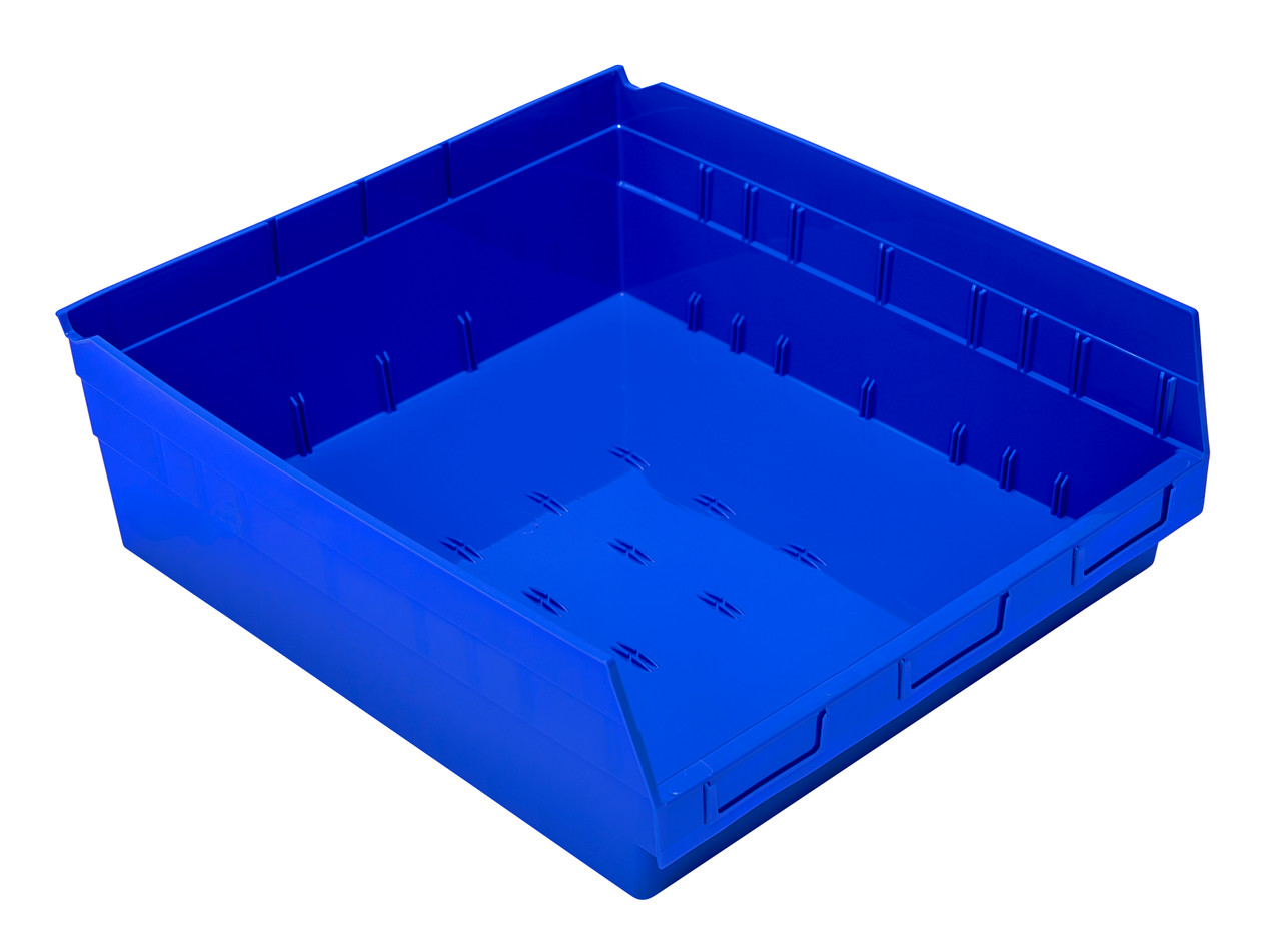 Economy Shelf Bin, nesting, 16-1/2"W x 17-7/8"L x 6"H, Blue, Blue, Polypropylene, QSB222BL
