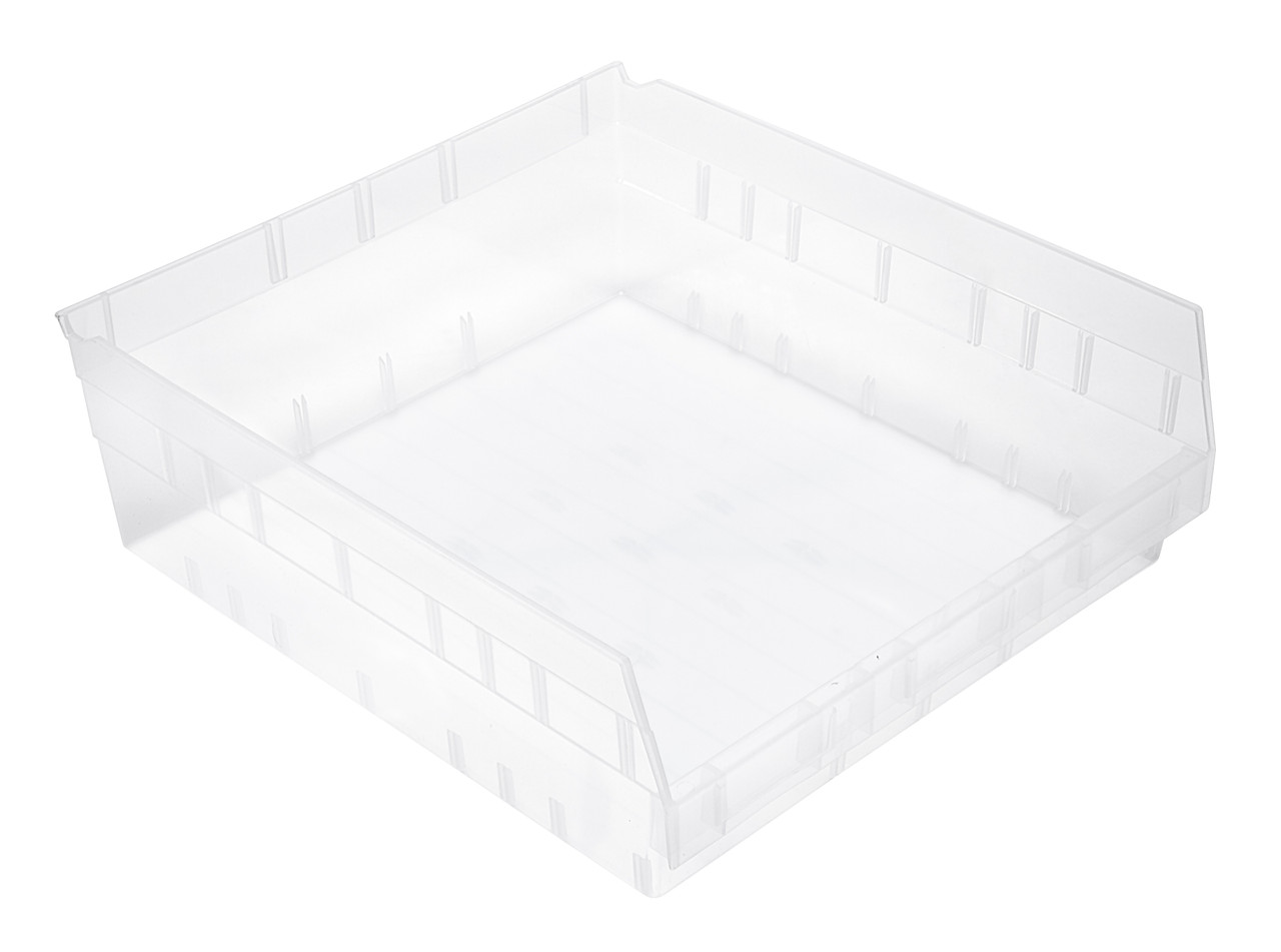 Economy Shelf Bin, nesting, 16-1/2"W x 17-7/8"L x 6"H, Clear, Clear, Polypropylene, QSB222CL