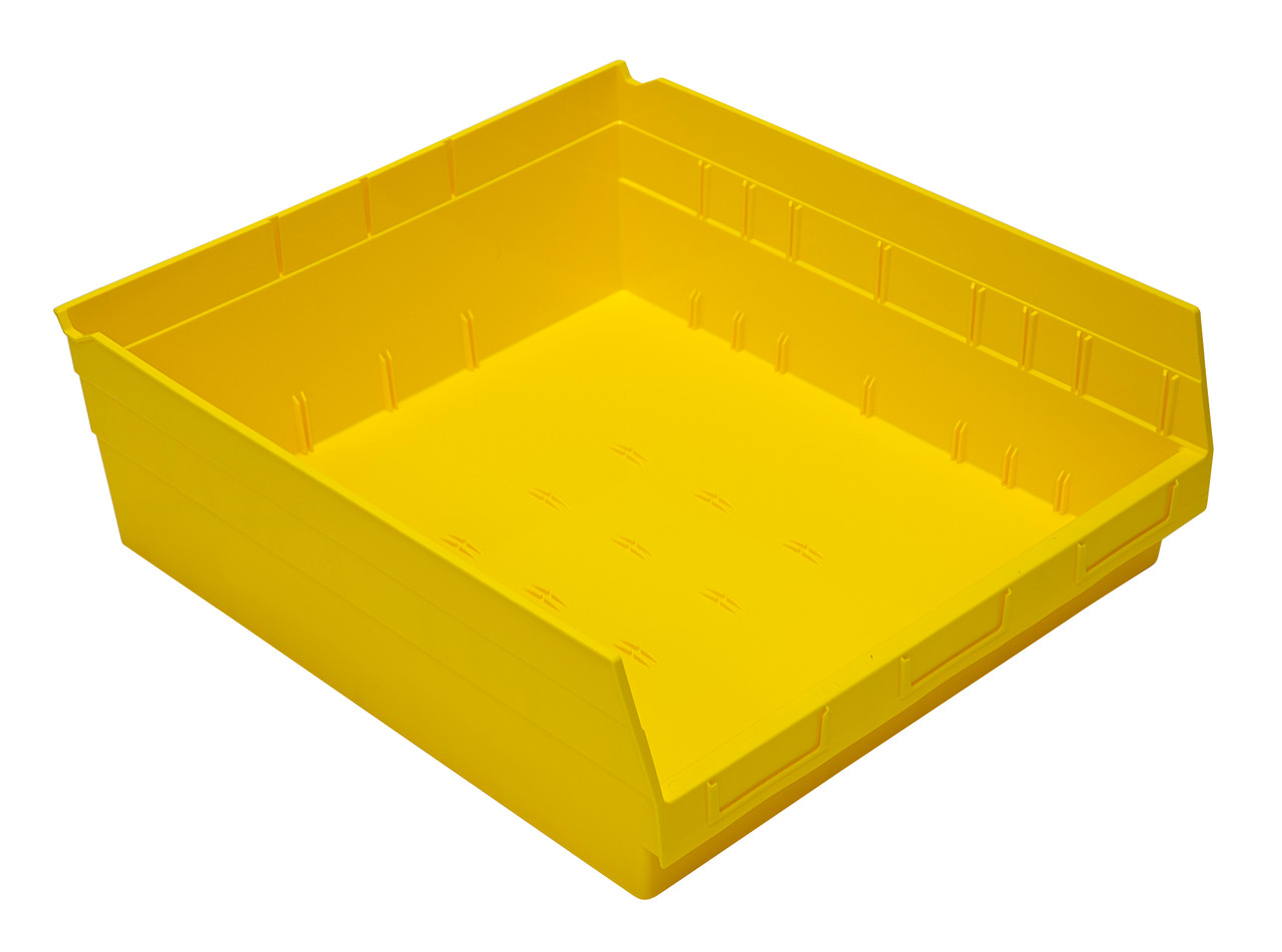 Economy Shelf Bin, nesting, 16-1/2"W x 17-7/8"L x 6"H, Yellow, Yellow, Polypropylene, QSB222YLCS