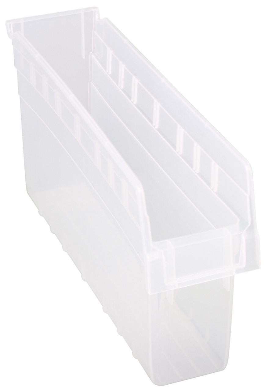 Economy Shelf Bin, nesting, 4-1/8"W x 17-7/8"L x 4"H, Clear, Clear, Polypropylene, QSB803CL