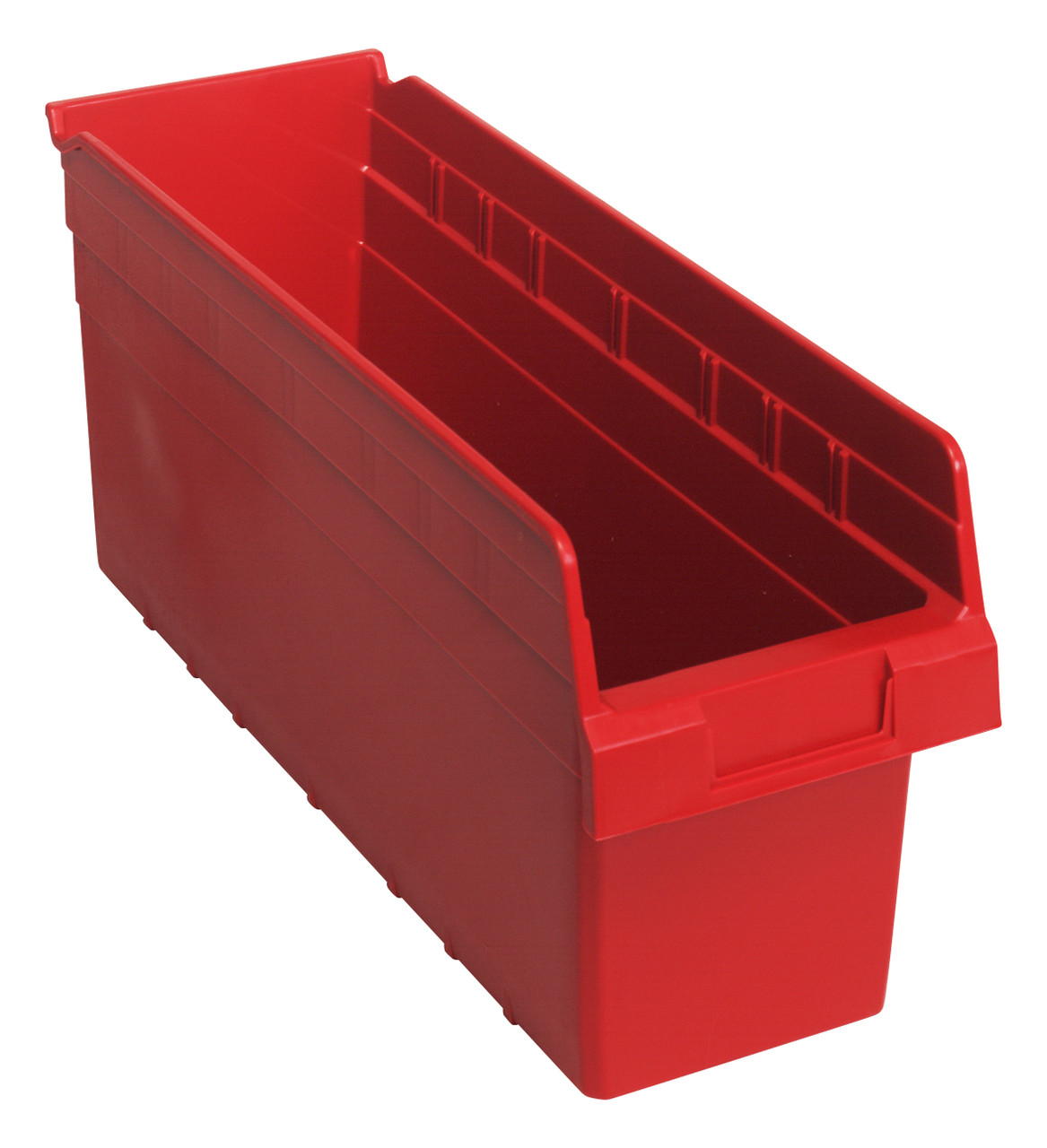Economy Shelf Bin, nesting, 6-5/8"W x 17-7/8"L x 4"H, Red, Red, Polypropylene, QSB804RDCS