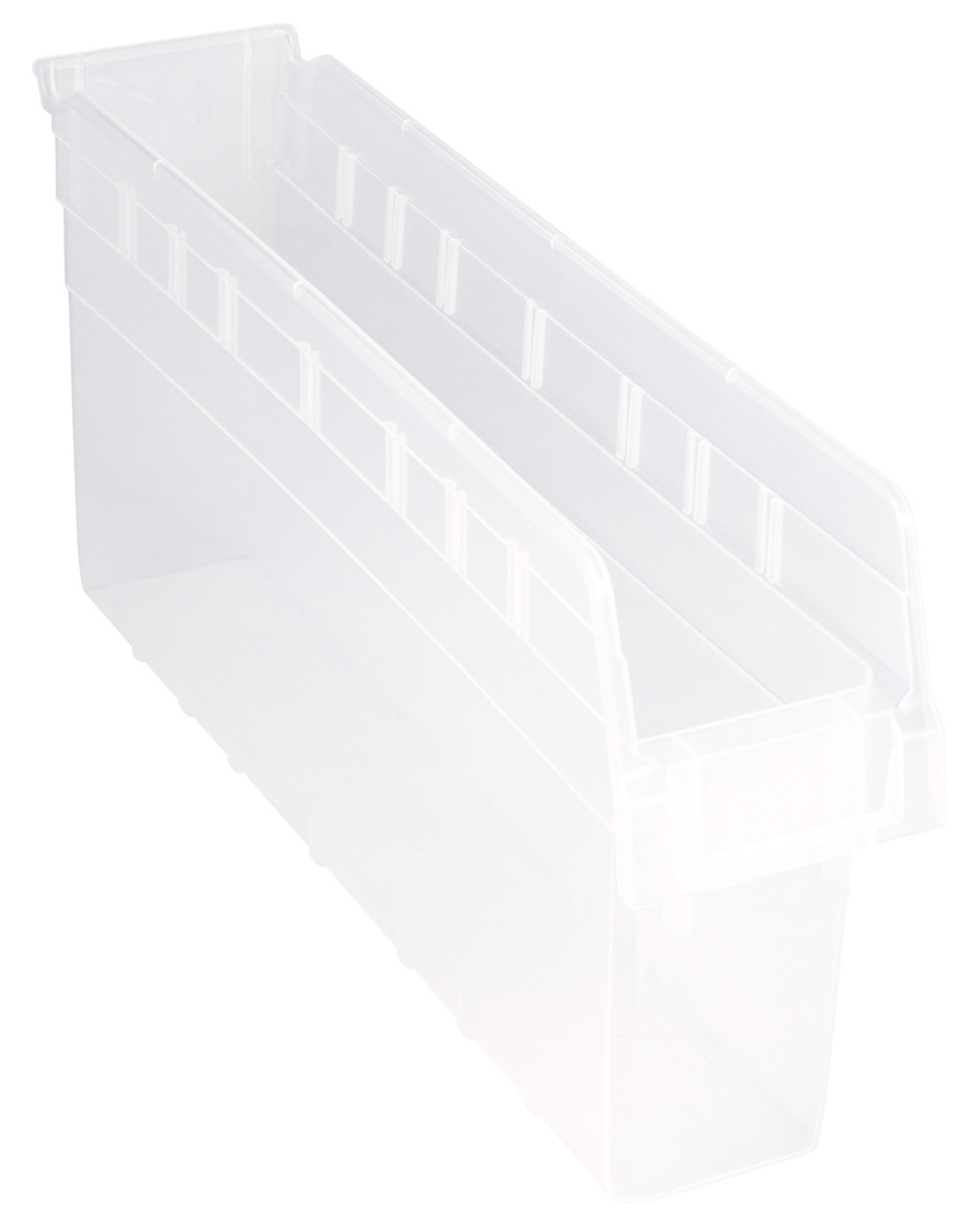 Economy Shelf Bin, nesting, 4-1/8"W x 23-5/8"L x 4"H, Clear, Clear, Polypropylene, QSB805CLCS