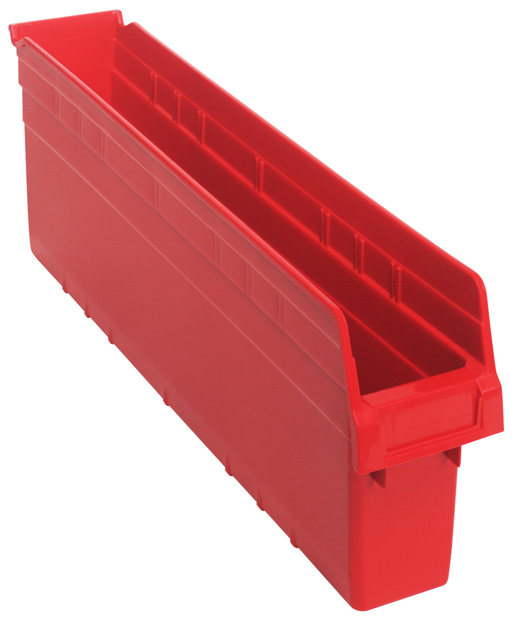 Economy Shelf Bin, nesting, 4-1/8"W x 23-5/8"L x 4"H, Red, Red, Polypropylene, QSB805RD