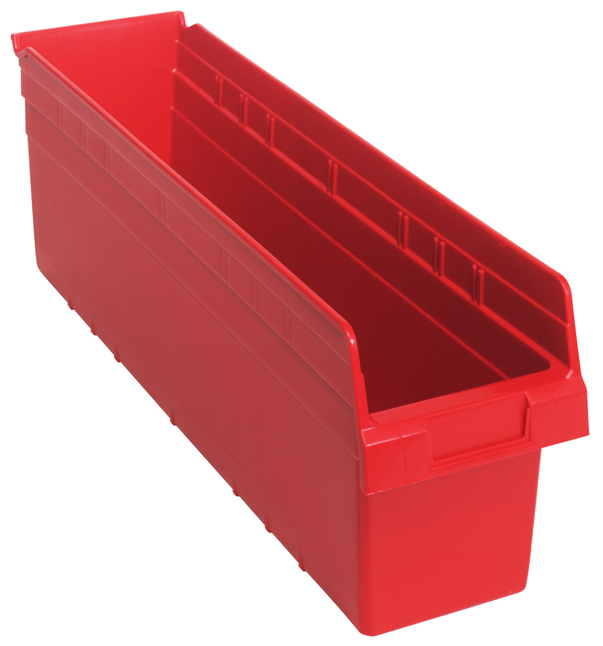 Economy Shelf Bin, nesting, 6-5/8"W x 23-5/8"L x 4"H, Red, Red, Polypropylene, QSB806RD