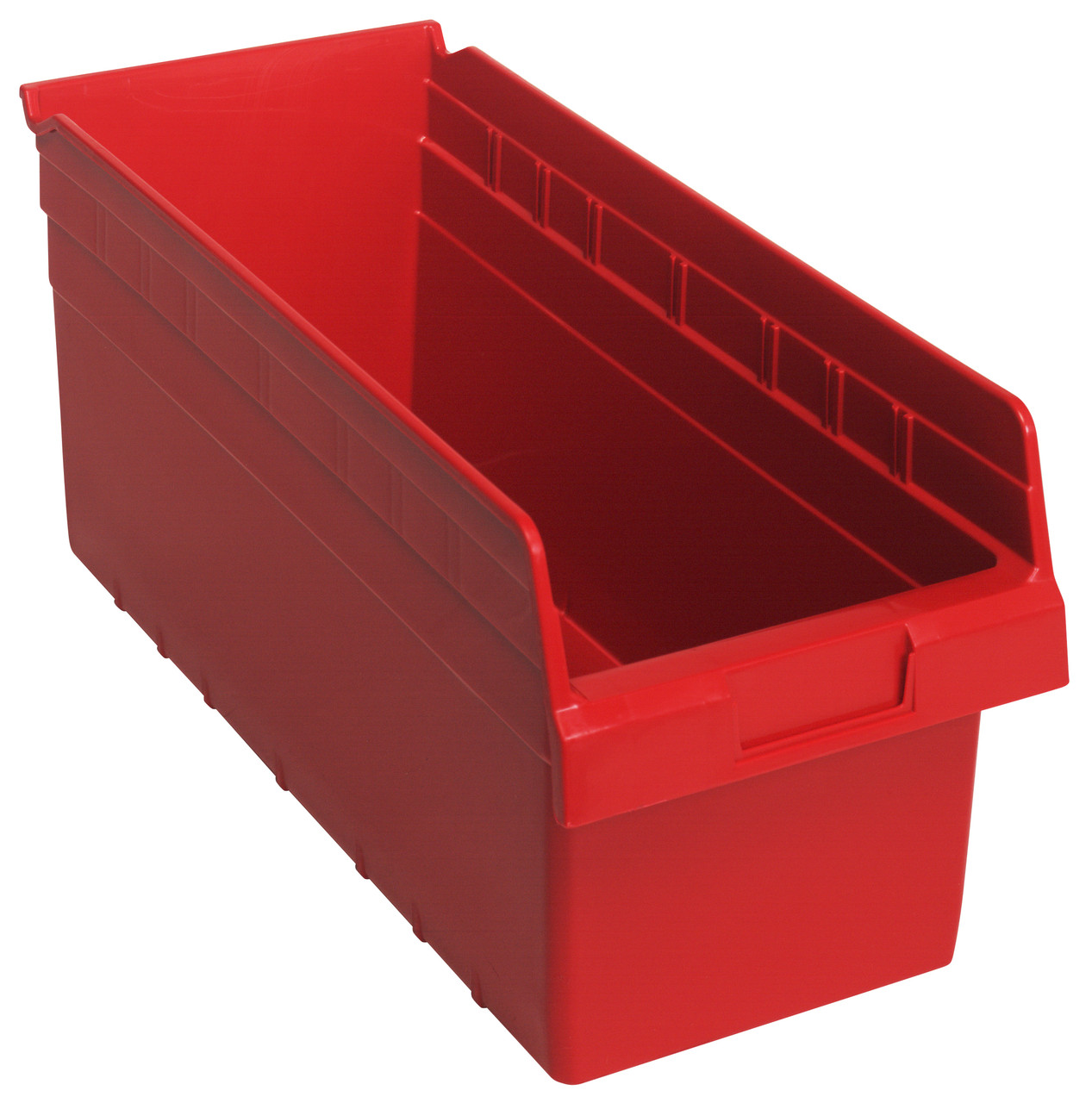 Economy Shelf Bin, nesting, 8-3/8"W x 17-7/8"L x 4"H, Red, Red, Polypropylene, QSB808RDCS