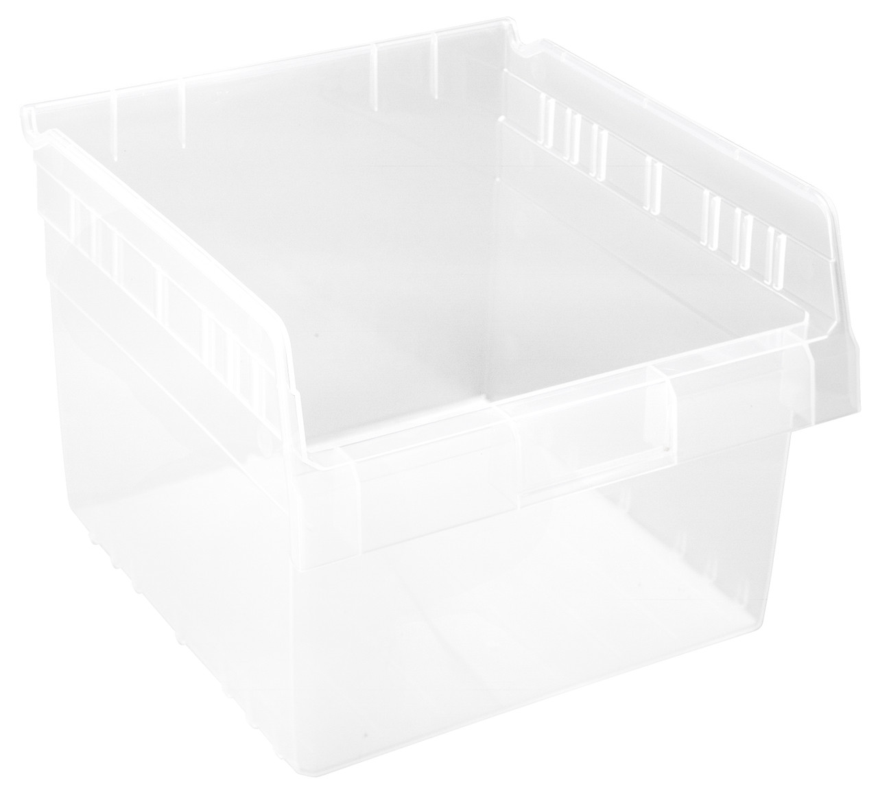 Economy Shelf Bin, nesting, 11-1/8"W x 11-5/8"L x 4"H, Clear, Clear, Polypropylene, QSB809CL