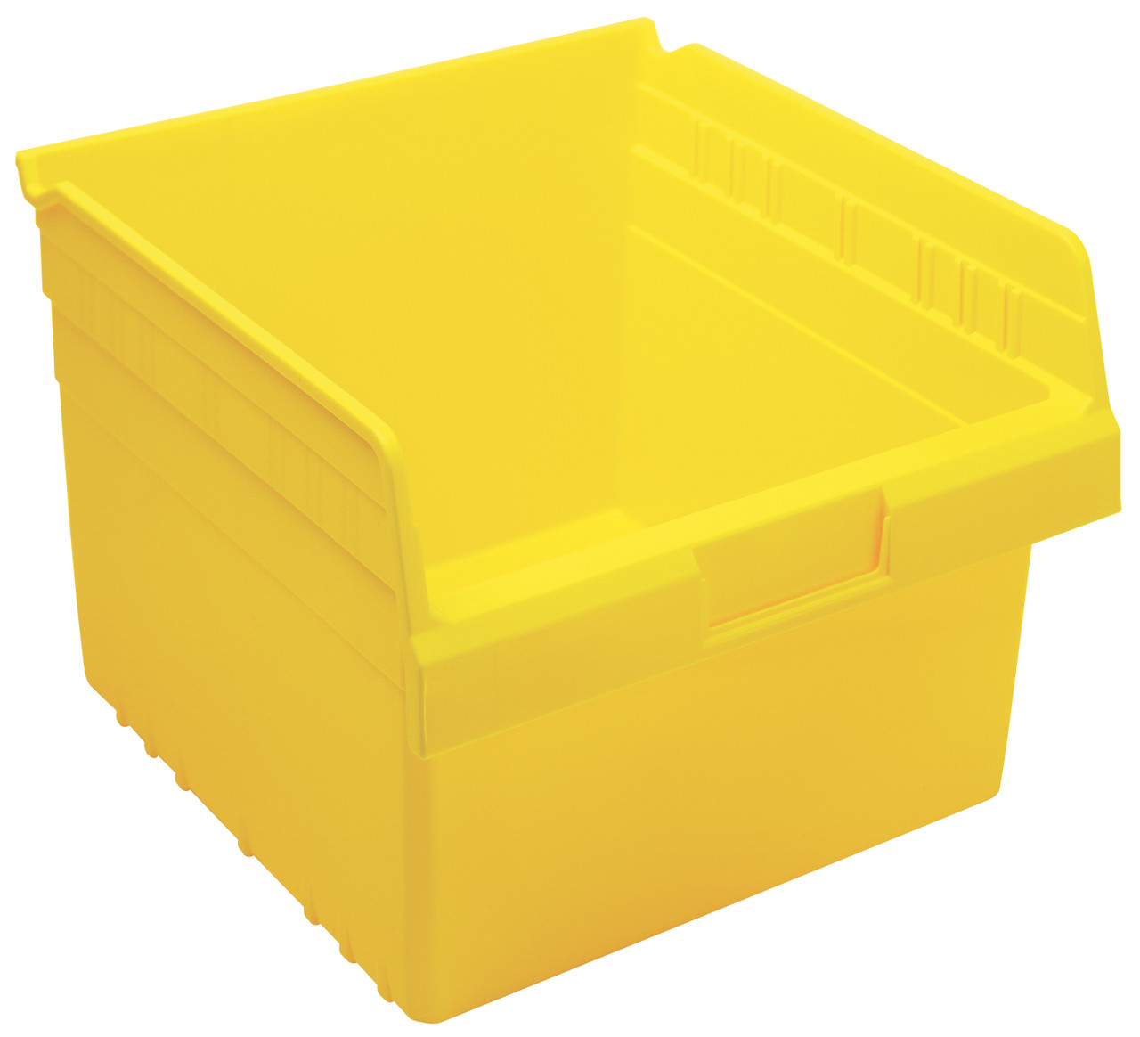 Economy Shelf Bin, nesting, 11-1/8"W x 11-5/8"L x 4"H, Yellow, Yellow, Polypropylene, QSB809YLCS