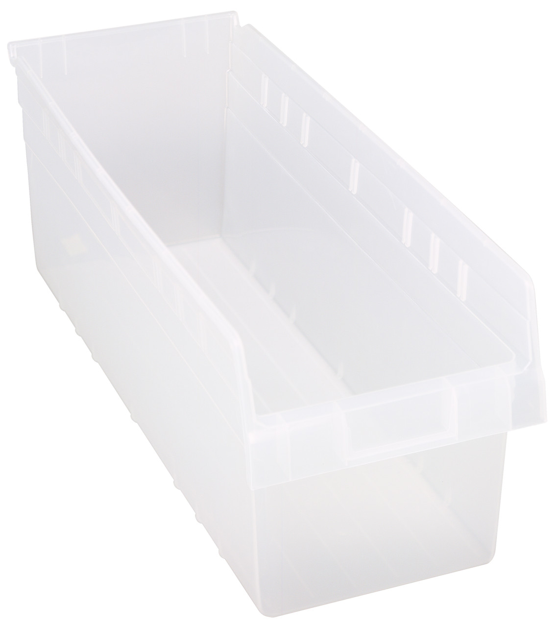 Economy Shelf Bin, nesting, 8-3/8"W x 23-5/8"L x 4"H, Clear, Clear, Polypropylene, QSB814CLCS