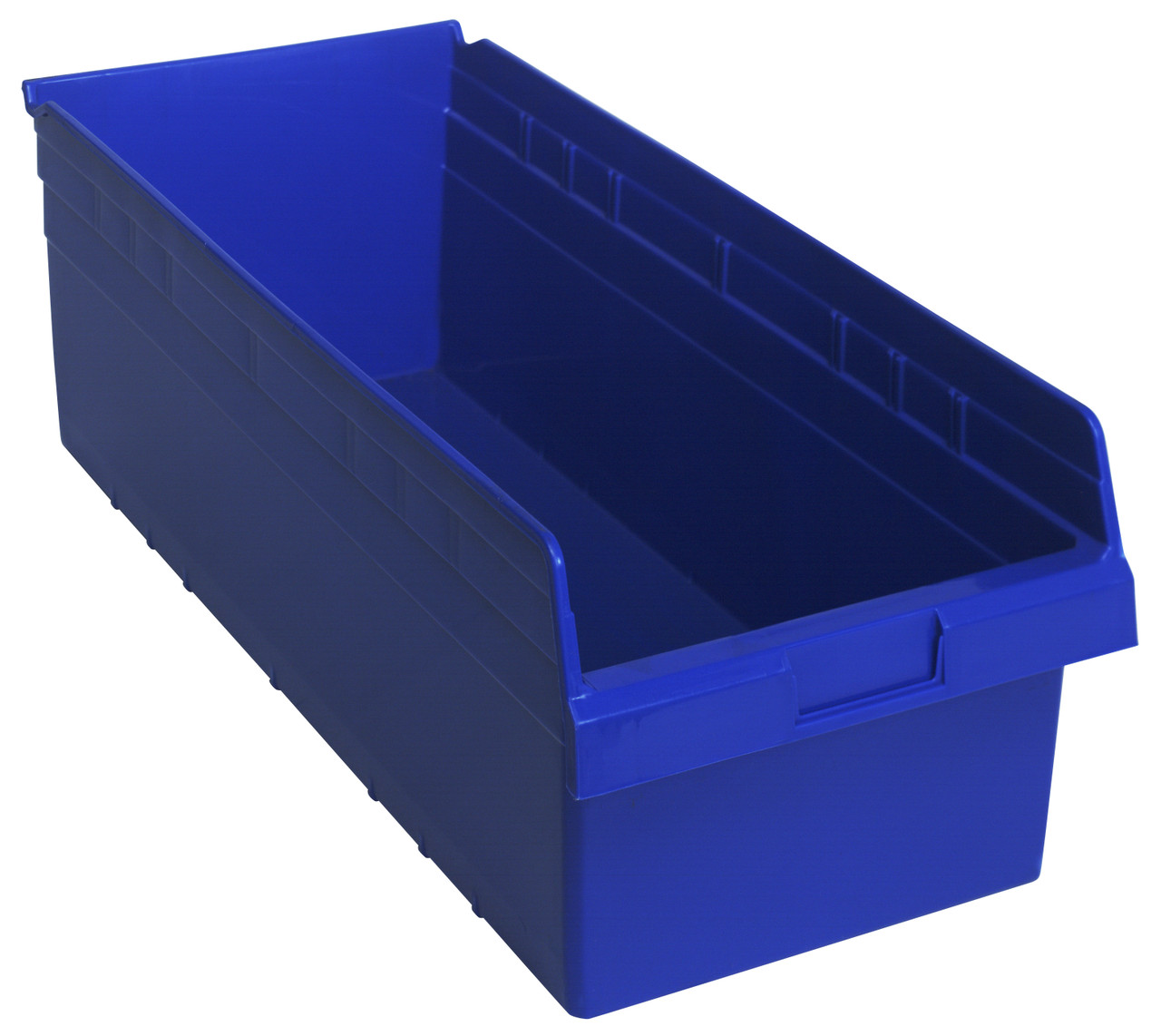 Economy Shelf Bin, nesting, 11-1/8"W x 23-5/8"L x 4"H, Blue, Blue, Polypropylene, QSB816BL