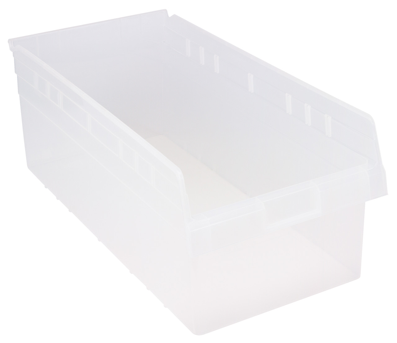 Economy Shelf Bin, nesting, 11-1/8"W x 23-5/8"L x 4"H, Clear, Clear, Polypropylene, QSB816CLCS