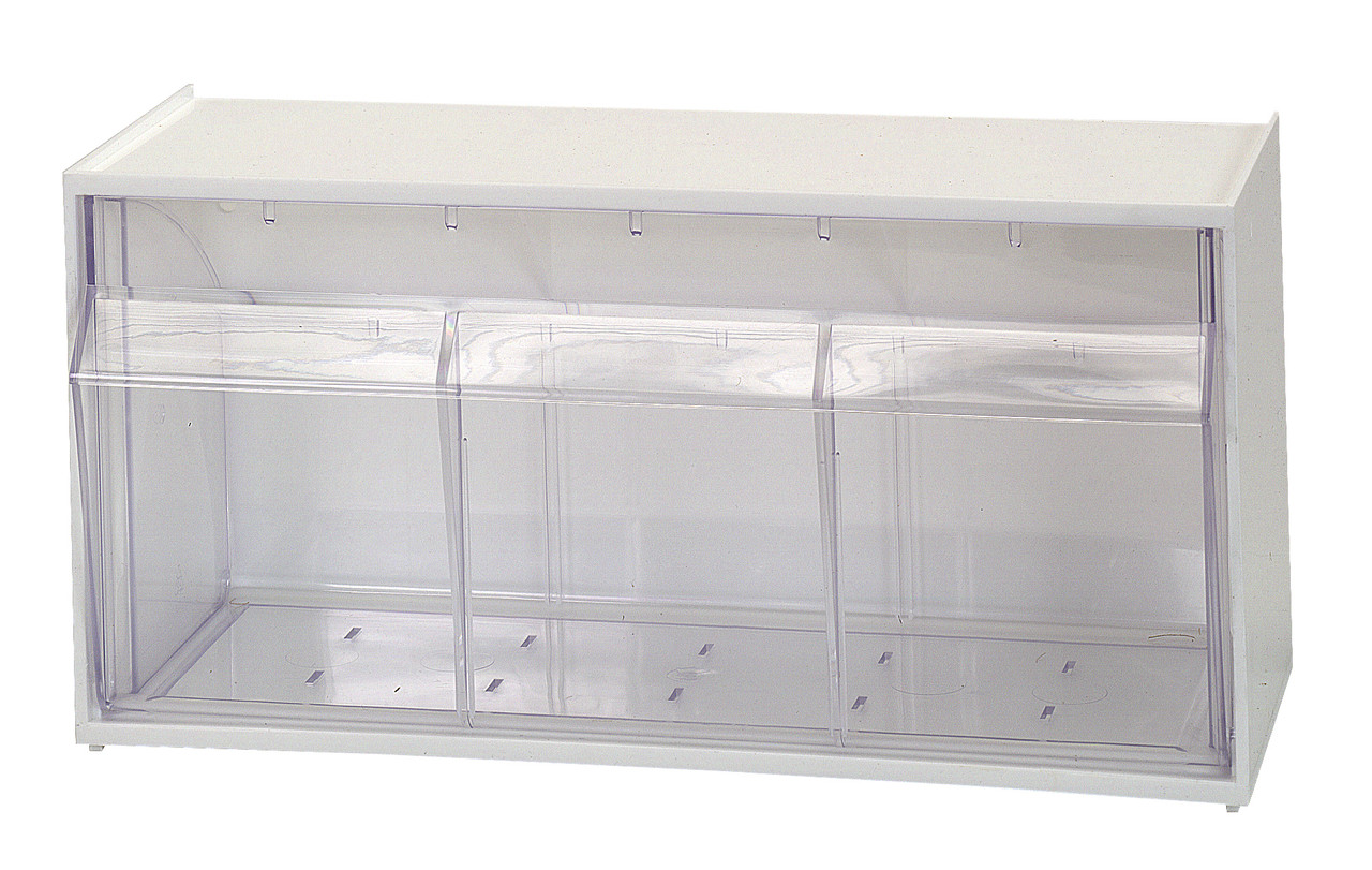 Dividable Tip Out Bin, (2) compartment, 11-7/8"W x 5-1/4"D x 5-15/16"H, White/Crystal, White/Crystal, HIPS/GPP-10, QTB410WT