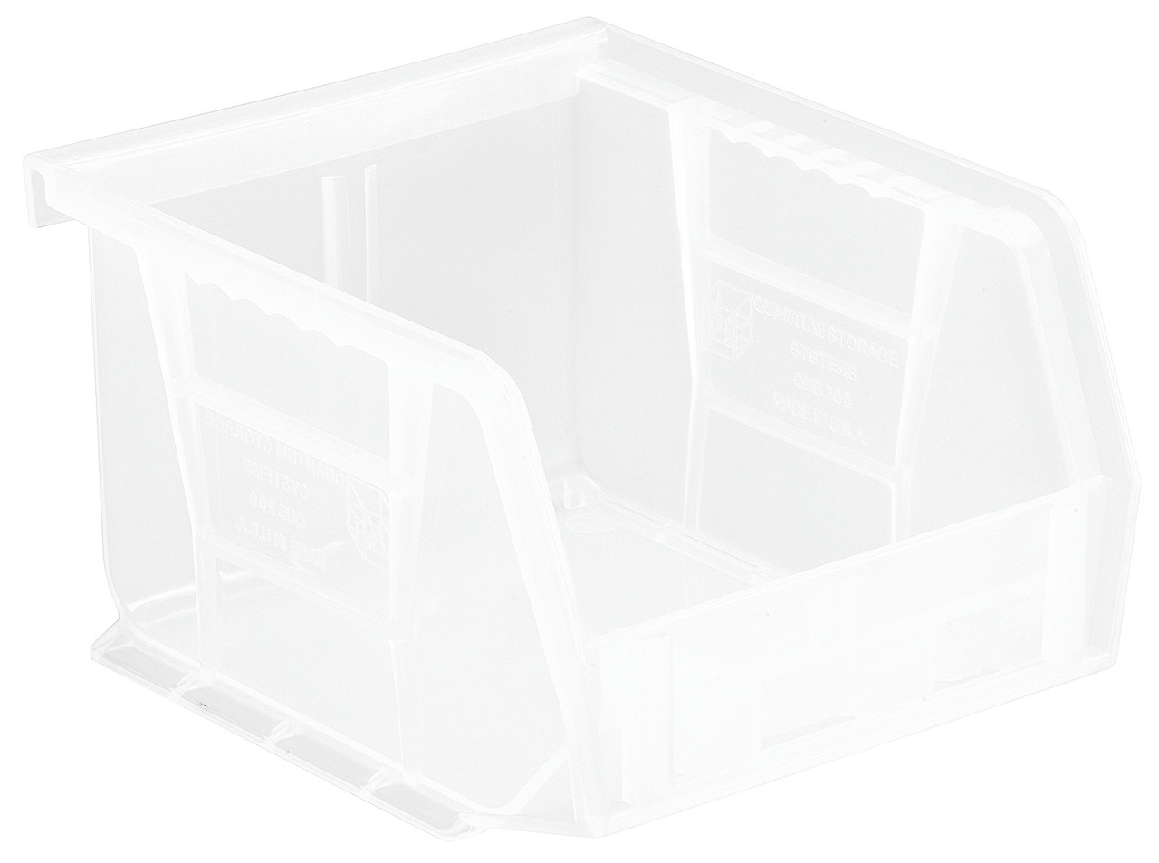 Bin, stacking or hanging, 4-1/8"W x 5-3/8"D x 3"H, Clear, Clear, Polypropylene, QUS210CLCS