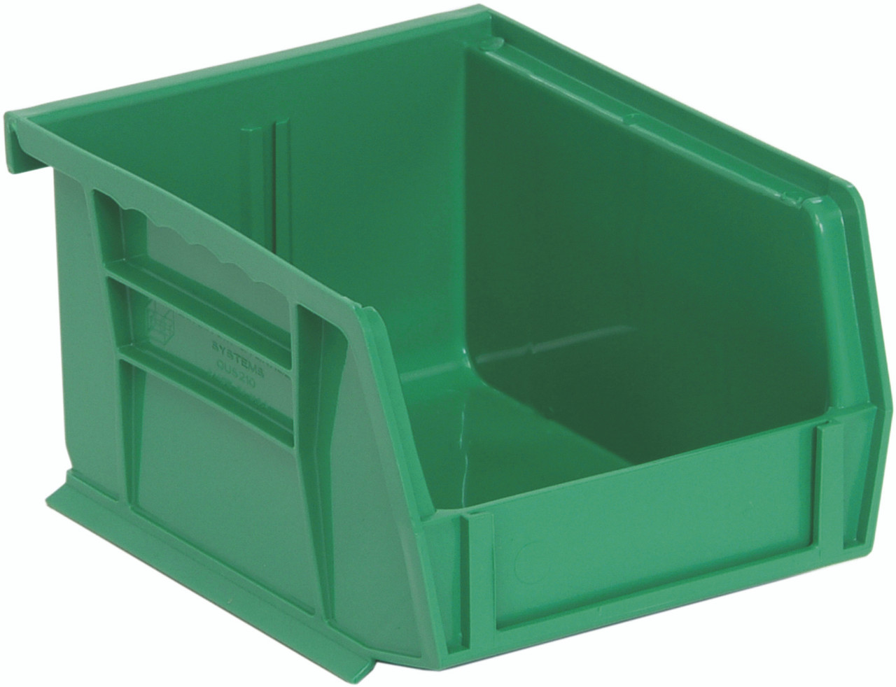 Bin, stacking or hanging, 4-1/8"W x 5-3/8"D x 3"H, Green, Green, Polypropylene, QUS210GNCS