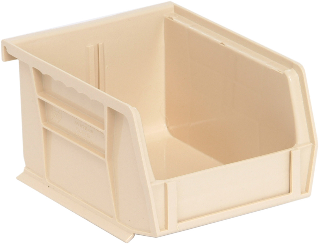 Bin, stacking or hanging, 4-1/8"W x 5-3/8"D x 3"H, Ivory, Ivory, Polypropylene, QUS210IV
