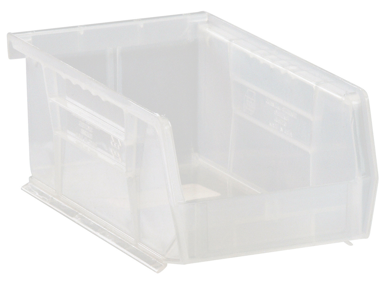 Bin, stacking or hanging, 4-1/8"W x 7-3/8"D x 3"H, Clear, Clear, Polypropylene, QUS220CLCS