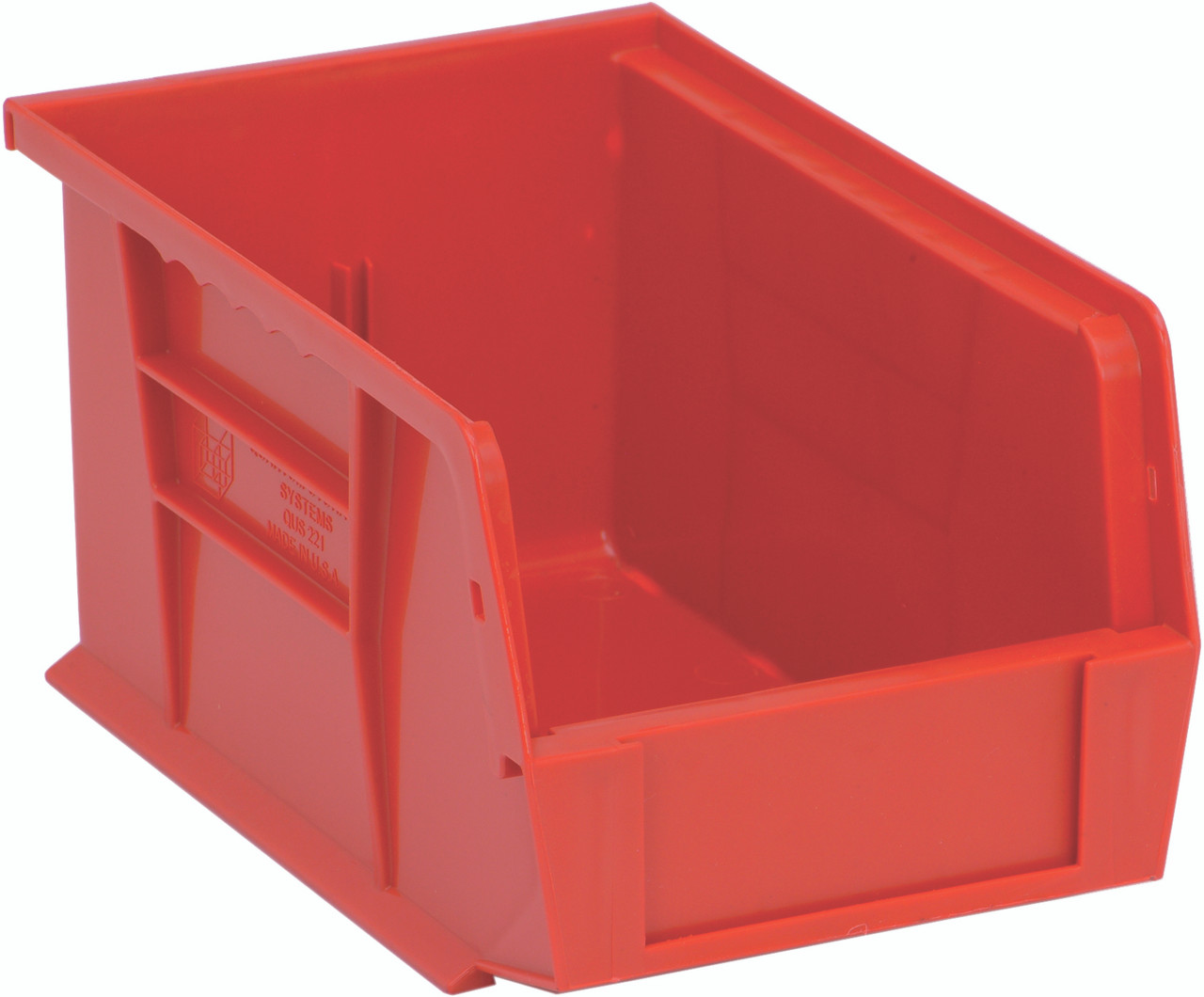 Bin, stacking or hanging, 6"W x 9-1/4"D x 5"H, Red, Red, Polypropylene, QUS221RDCS