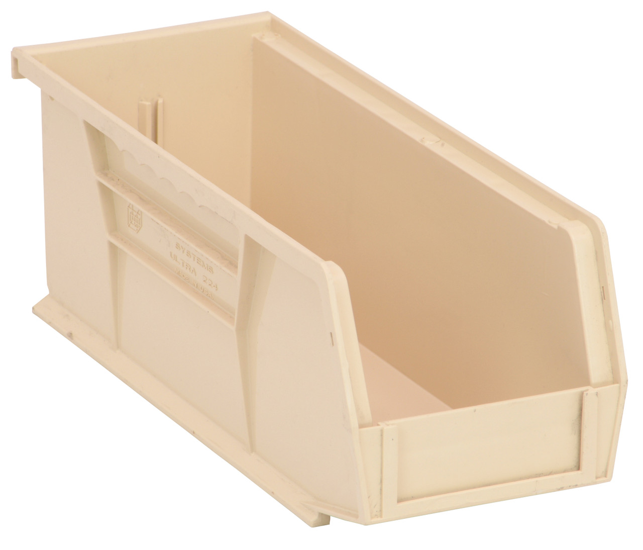 Bin, stacking or hanging, 4-1/8"W x 10-7/8"D x 4"H, Ivory, Ivory, Polypropylene, QUS224IVCS