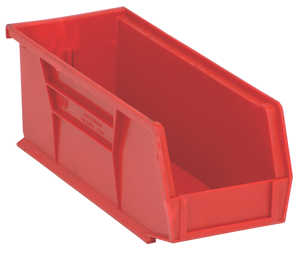 Bin, stacking or hanging, 4-1/8"W x 10-7/8"D x 4"H, Red, Red, Polypropylene, QUS224RDCS