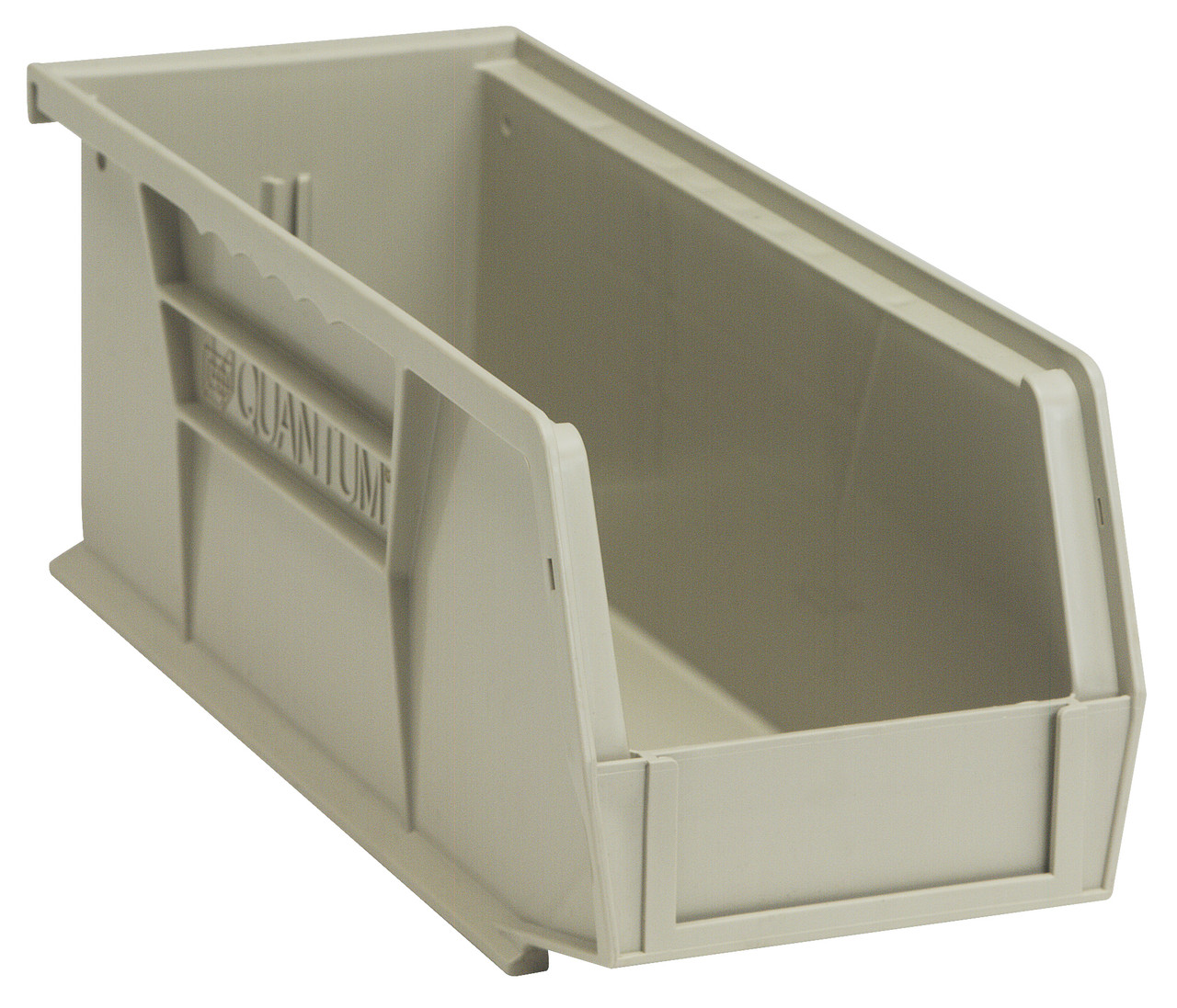 Bin, stacking or hanging, 4-1/8"W x 10-7/8"D x 4"H, Stone, Stone, Polypropylene, QUS224SN