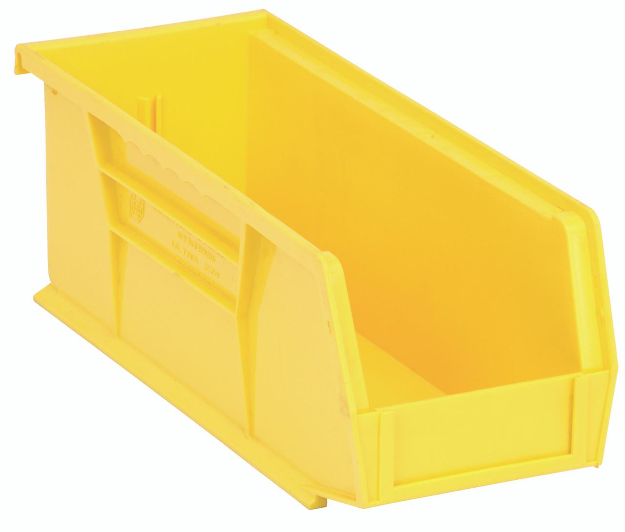 Bin, stacking or hanging, 4-1/8"W x 10-7/8"D x 4"H, Yellow, Yellow, Polypropylene, QUS224YLCS