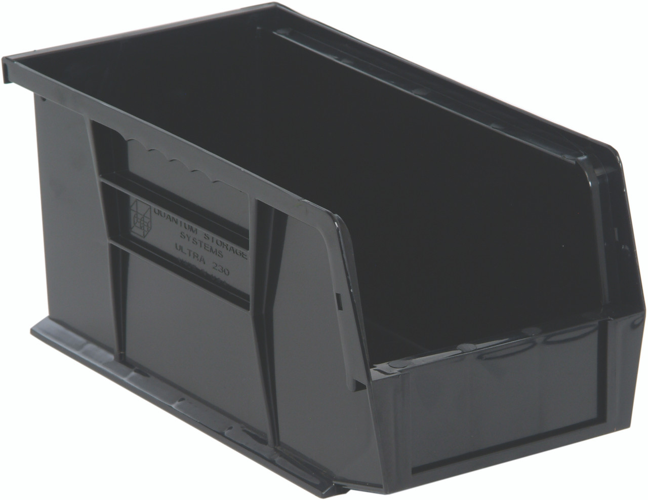 Bin, stacking or hanging, 5-1/2"W x 10-7/8"D x 5"H, Black, Black, Polypropylene, QUS230BK