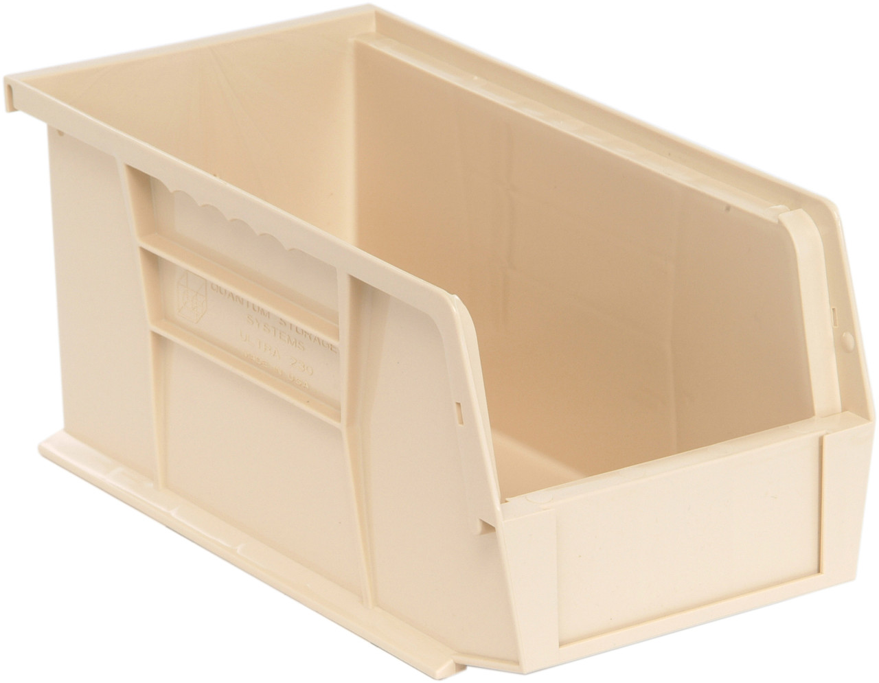 Bin, stacking or hanging, 5-1/2"W x 10-7/8"D x 5"H, Ivory, Ivory, Polypropylene, QUS230IV