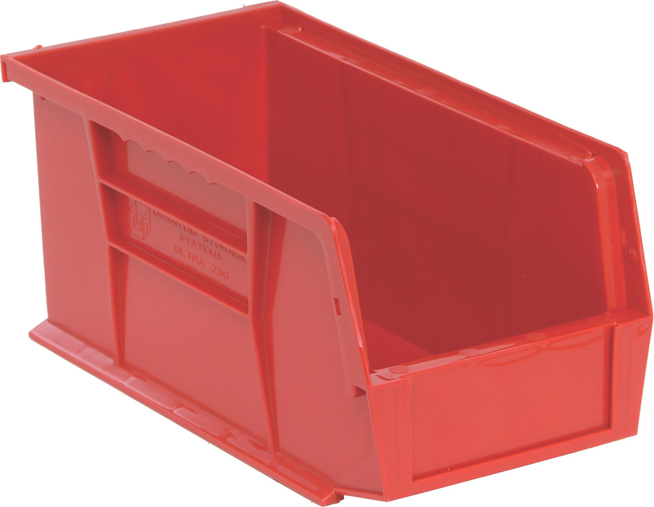 Bin, stacking or hanging, 5-1/2"W x 10-7/8"D x 5"H, Red, Red, Polypropylene, QUS230RDCS