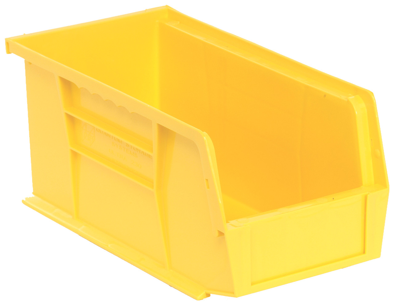 Bin, stacking or hanging, 5-1/2"W x 10-7/8"D x 5"H, Yellow, Yellow, Polypropylene, QUS230YL