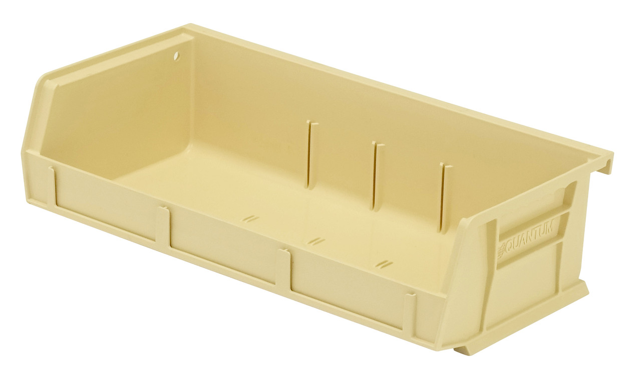 Bin, stacking or hanging, 11"W x 5-3/8"D x 3"H, Ivory, Ivory, Polypropylene, QUS232IVCS