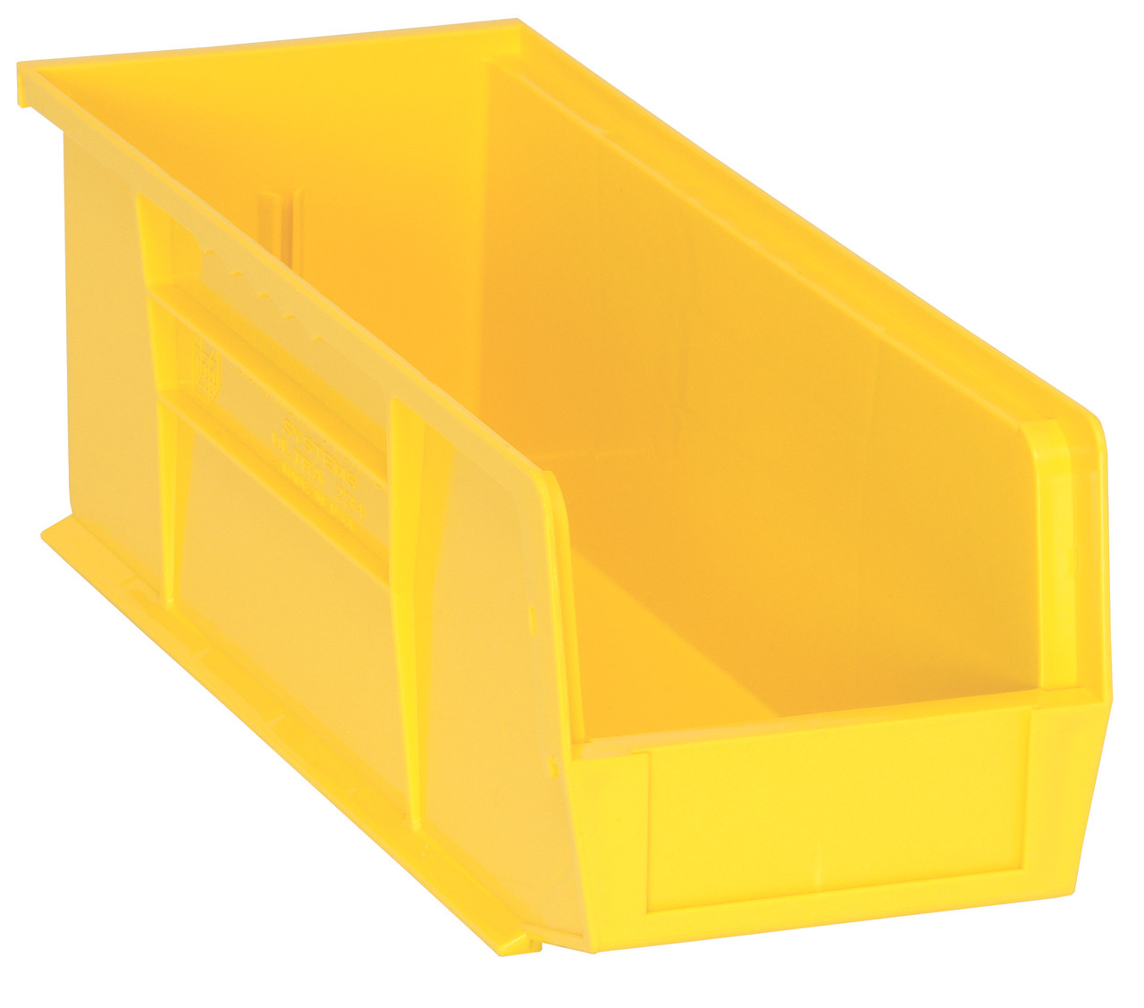 Bin, stacking or hanging, 5-1/2"W x 14-3/4"D x 5"H, Yellow, Yellow, Polypropylene, QUS234YLCS