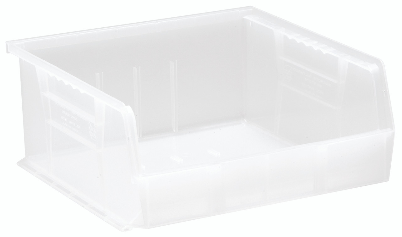 Bin, stacking or hanging, 11"W x 10-7/8"D x 5"H, Clear, Clear, Polypropylene, QUS235CL