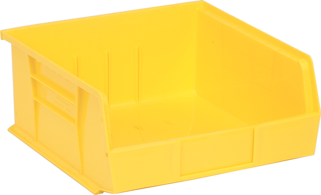 Bin, stacking or hanging, 11"W x 10-7/8"D x 5"H, Yellow, Yellow, Polypropylene, QUS235YL