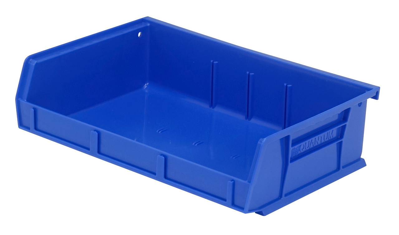 Bin, stacking or hanging, 11"W x 7-3/8"D x 3"H, Blue, Blue, Polypropylene, QUS236BLCS