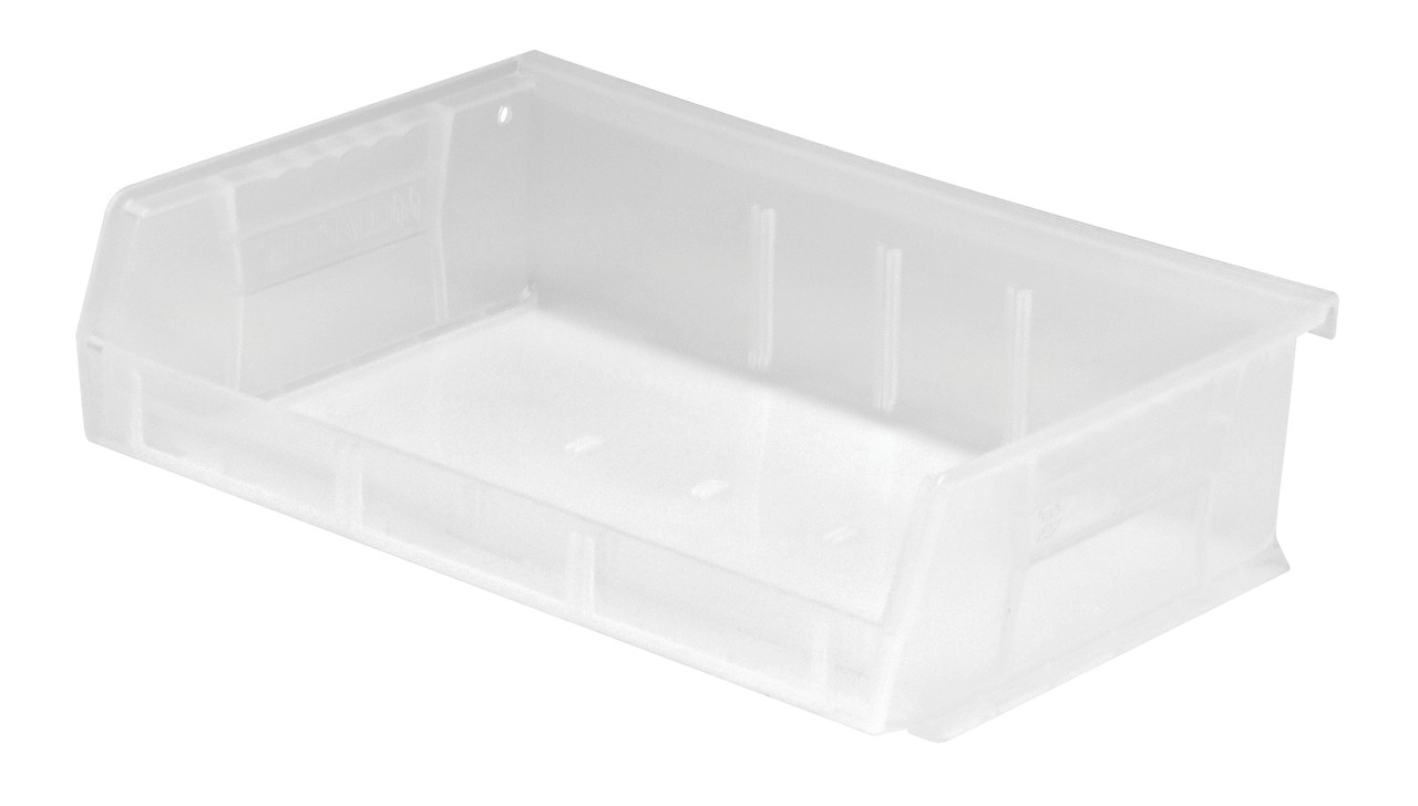 Bin, stacking or hanging, 11"W x 7-3/8"D x 3"H, Clear, Clear, Polypropylene, QUS236CL