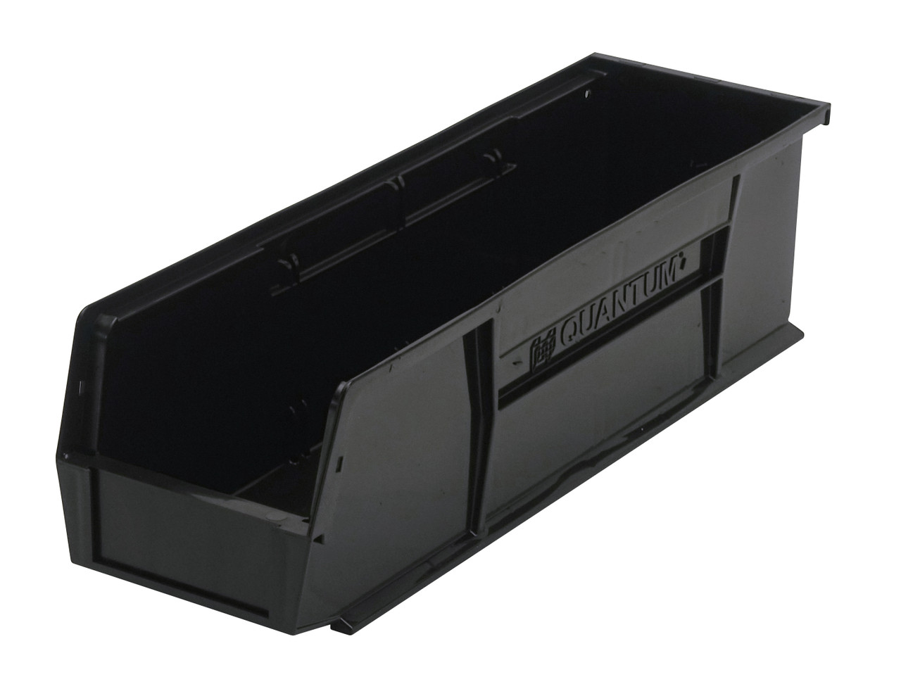 Bin, stacking or hanging, 5-1/2"W x 18"D x 5"H, Black, Black, Polypropylene, QUS238BKCS