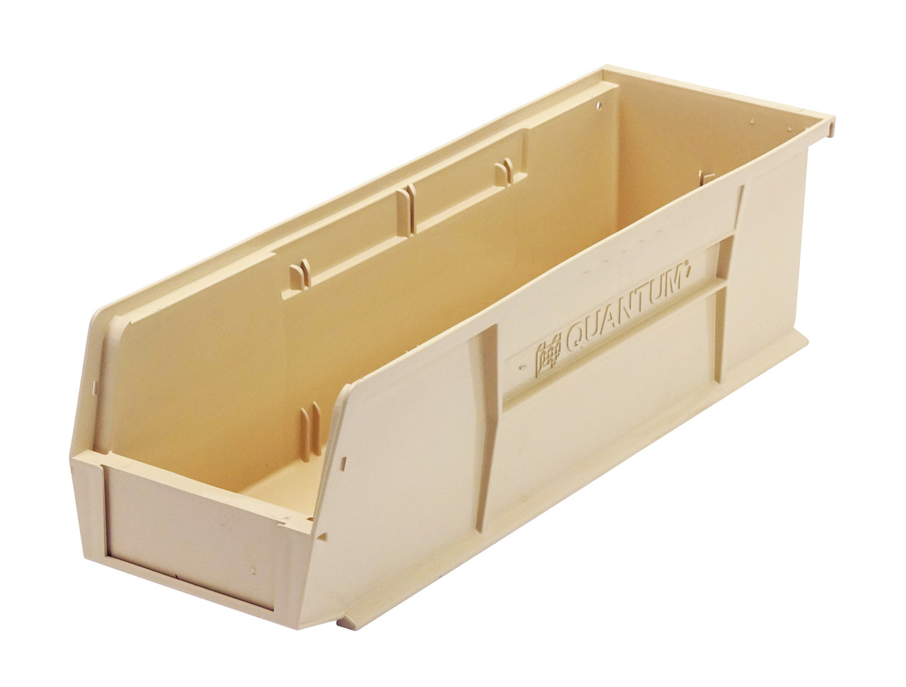 Bin, stacking or hanging, 5-1/2"W x 18"D x 5"H, Ivory, Ivory, Polypropylene, QUS238IV
