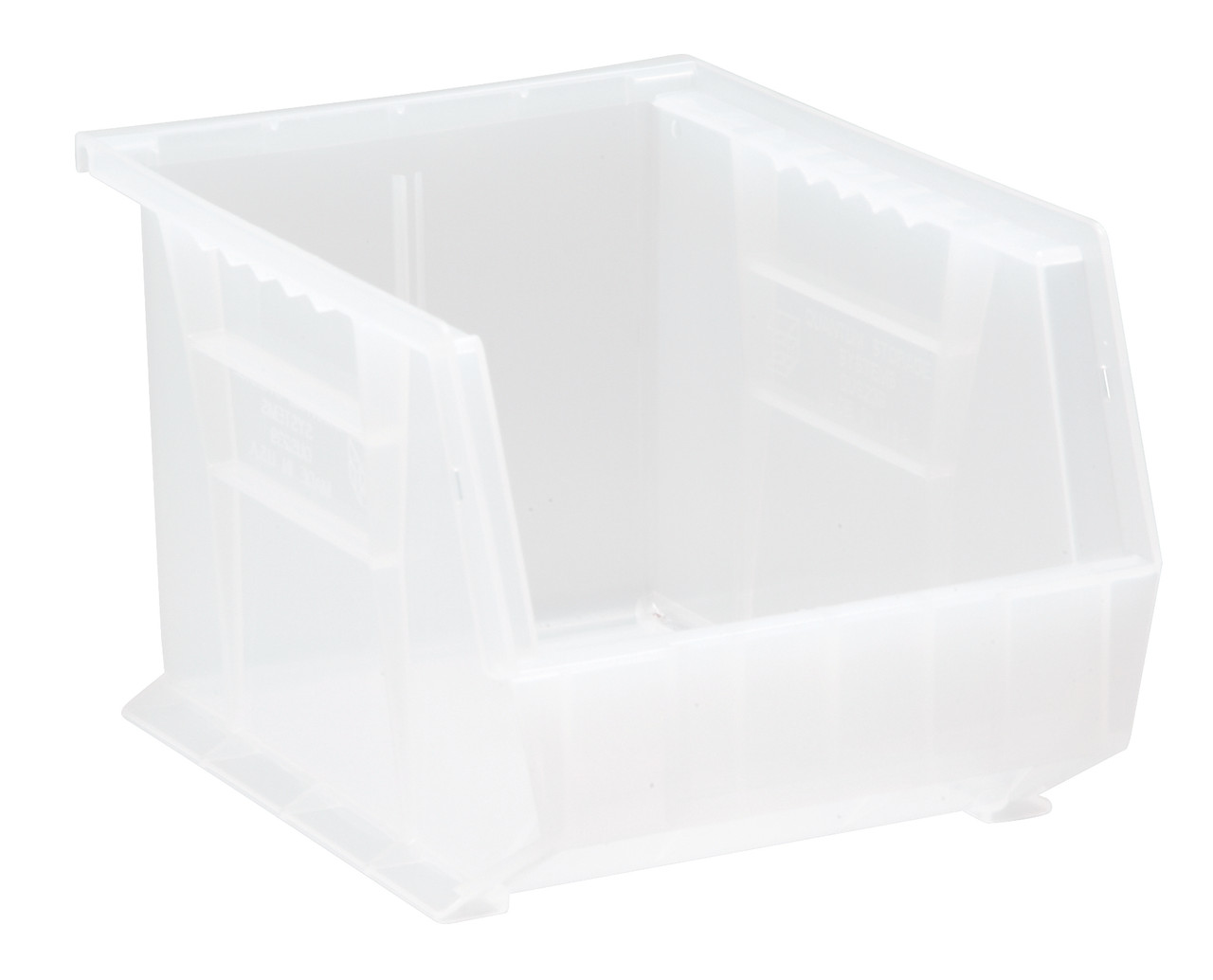 Bin, stacking or hanging, 8-1/4"W x 10-3/4"D x 7"H, Clear, Clear, Polypropylene, QUS239CL
