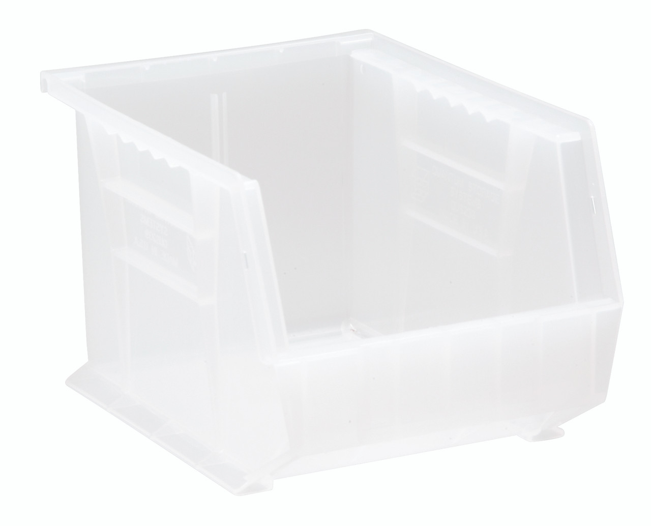 Bin, stacking or hanging, 8-1/4"W x 10-3/4"D x 7"H, Clear, Clear, Polypropylene, QUS239CLCS