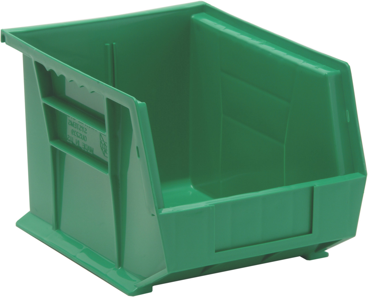 Bin, stacking or hanging, 8-1/4"W x 10-3/4"D x 7"H, Green, Green, Polypropylene, QUS239GNCS