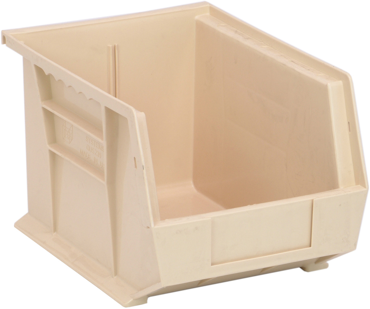 Bin, stacking or hanging, 8-1/4"W x 10-3/4"D x 7"H, Ivory, Ivory, Polypropylene, QUS239IVCS