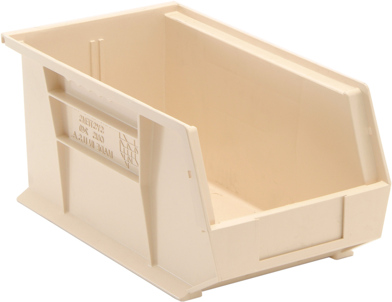 Bin, stacking or hanging, 8-1/4"W x 14-3/4"D x 7"H, Ivory, Ivory, Polypropylene, QUS240IV