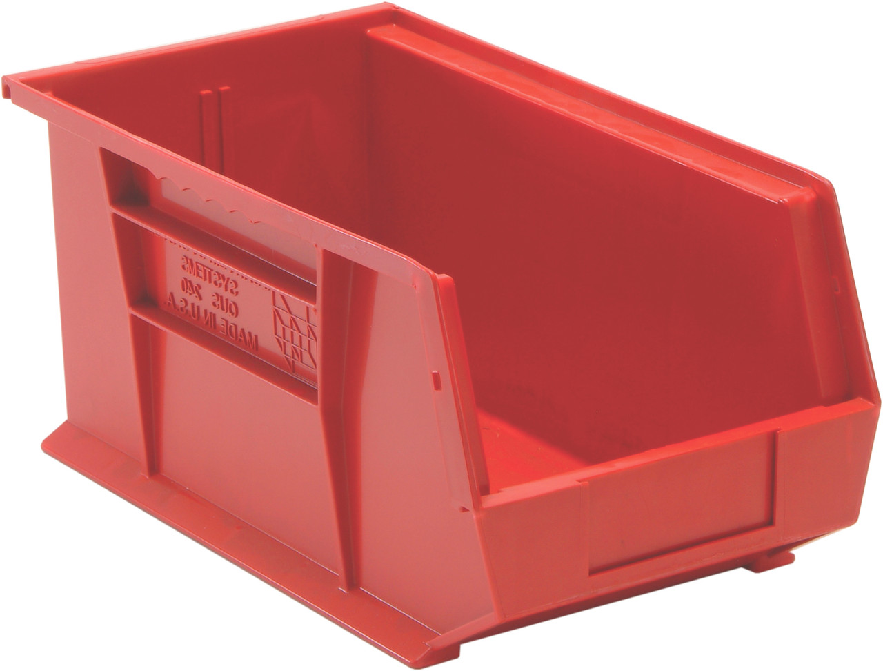 Bin, stacking or hanging, 8-1/4"W x 14-3/4"D x 7"H, Red, Red, Polypropylene, QUS240RDCS