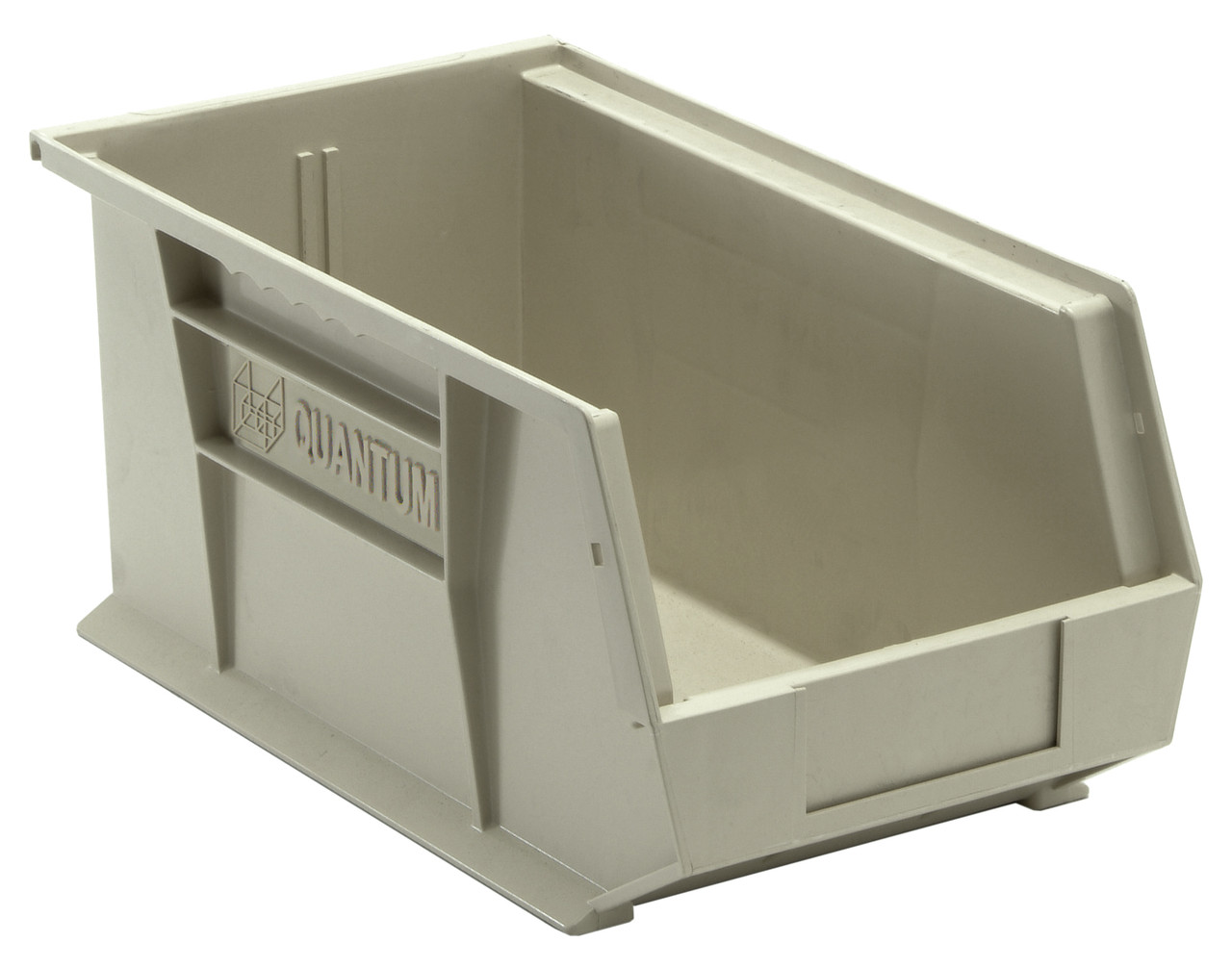 Bin, stacking or hanging, 8-1/4"W x 14-3/4"D x 7"H, Stone, Stone, Polypropylene, QUS240SNCS