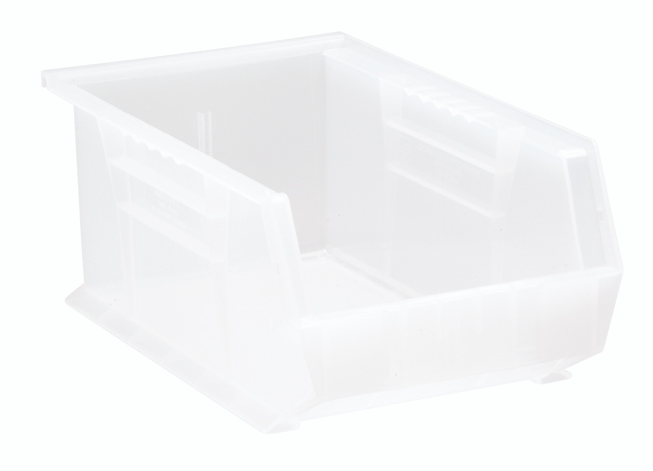 Bin, stacking or hanging, 8-1/4"W x 13-5/8"D x 6"H, Clear, Clear, Polypropylene, QUS241CL