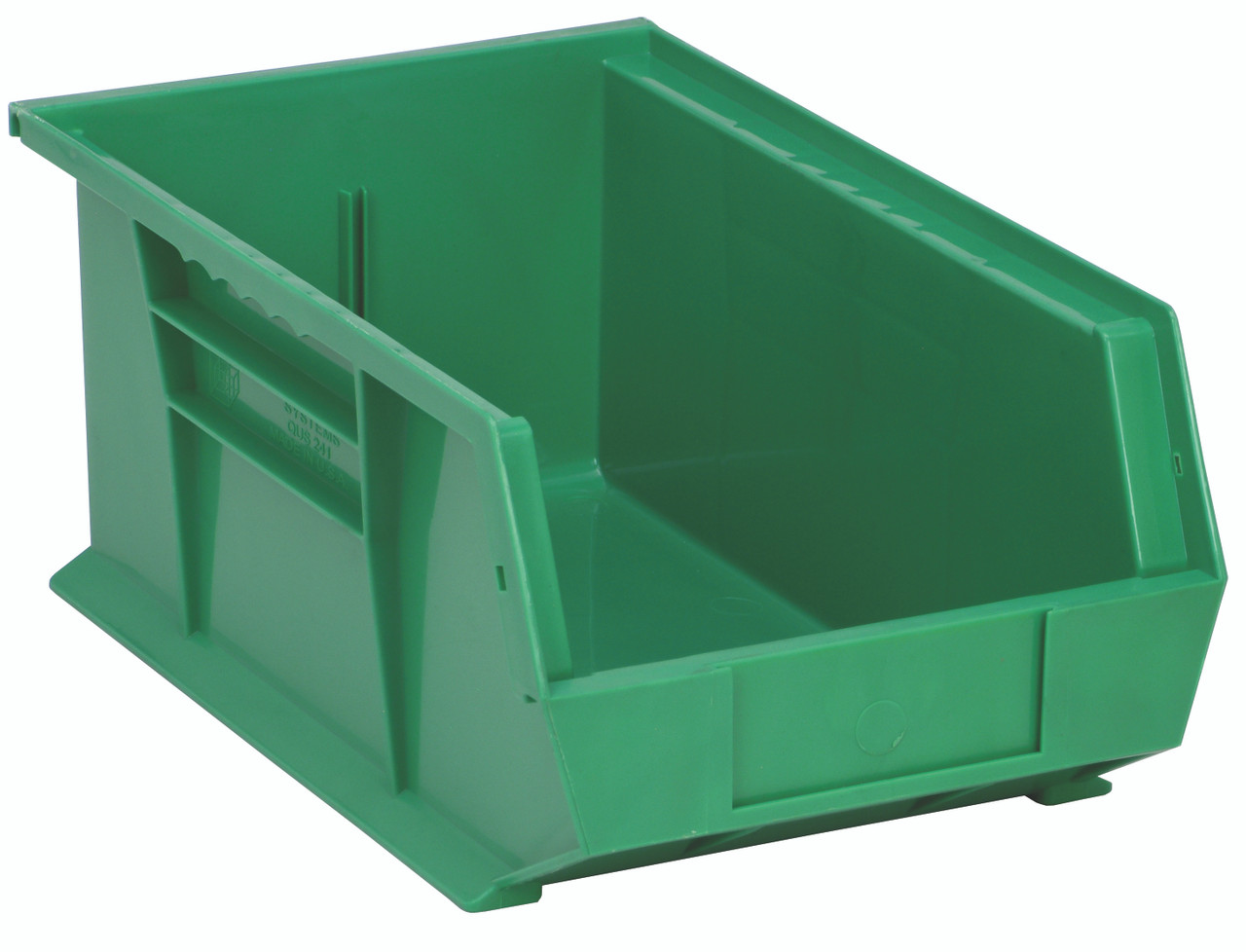 Bin, stacking or hanging, 8-1/4"W x 13-5/8"D x 6"H, Green, Green, Polypropylene, QUS241GNCS