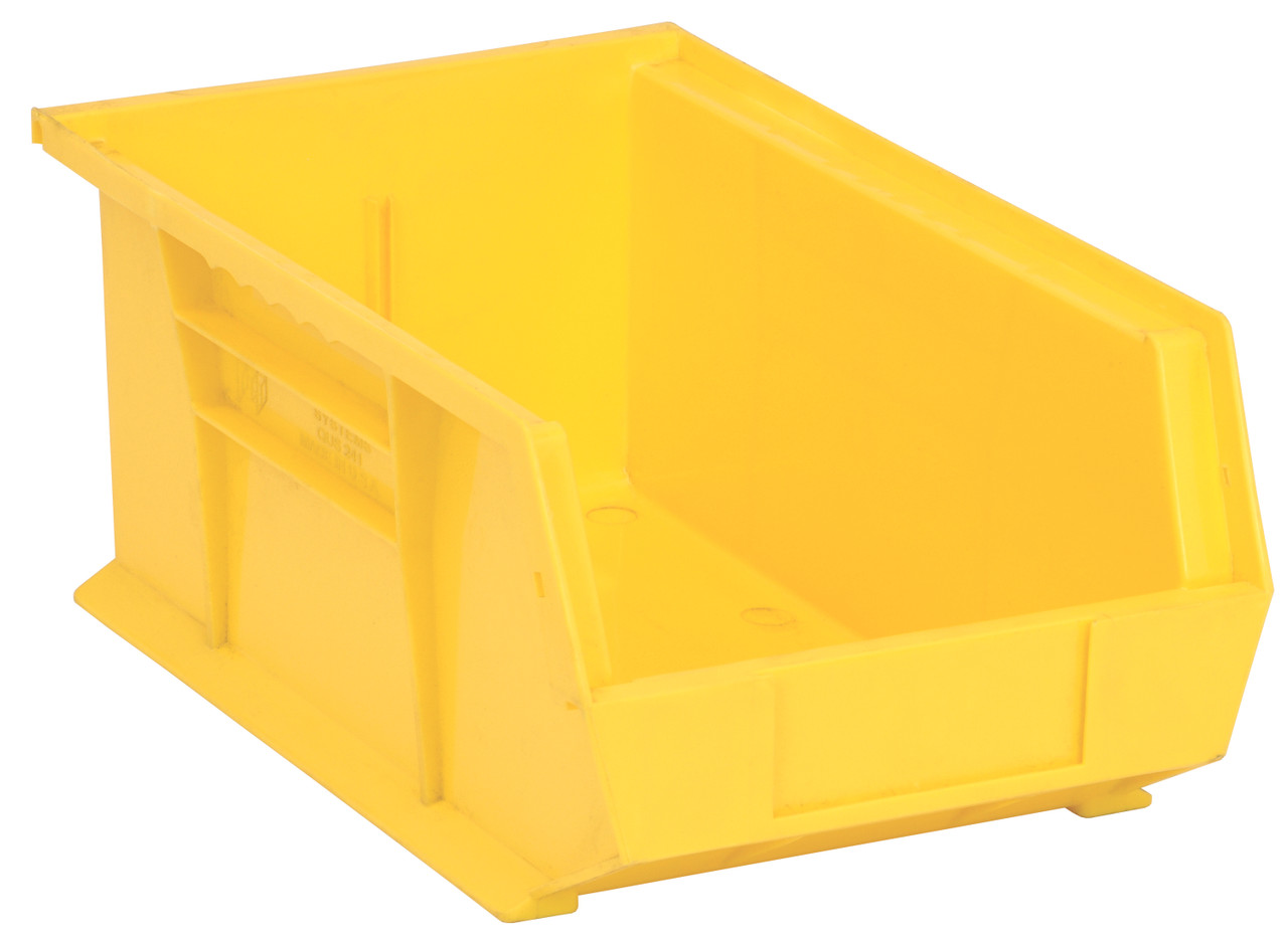 Bin, stacking or hanging, 8-1/4"W x 13-5/8"D x 6"H, Yellow, Yellow, Polypropylene, QUS241YL