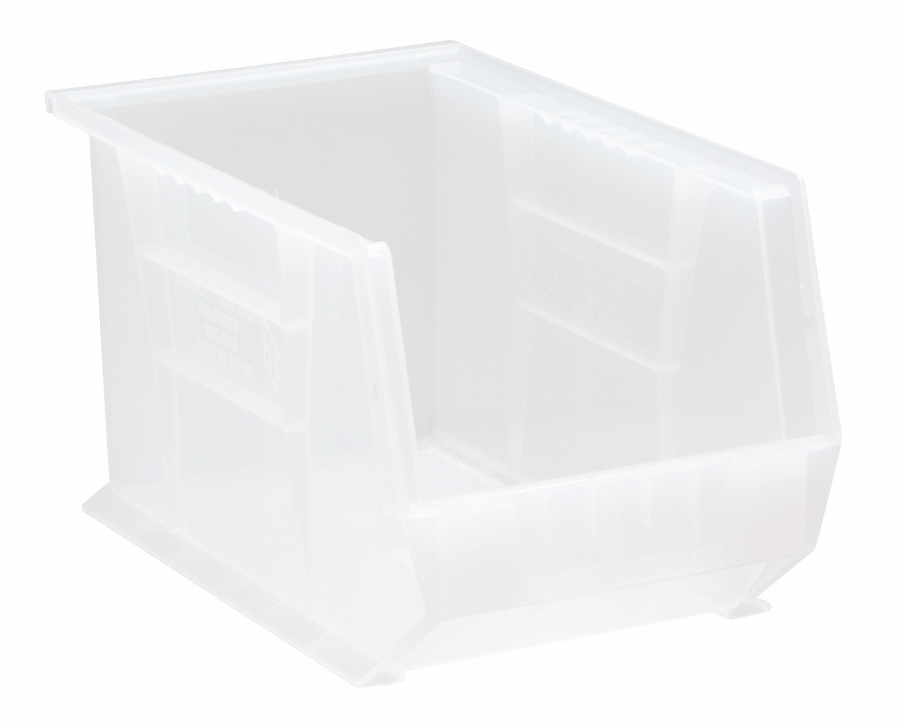 Bin, stacking or hanging, 8-1/4"W x 13-5/8"D x 8"H, Clear, Clear, Polypropylene, QUS242CLCS