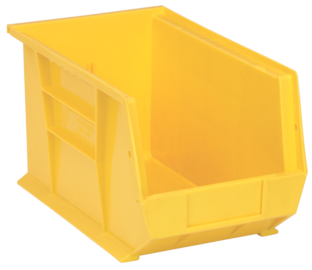 Bin, stacking or hanging, 8-1/4"W x 13-5/8"D x 8"H, Yellow, Yellow, Polypropylene, QUS242YLCS
