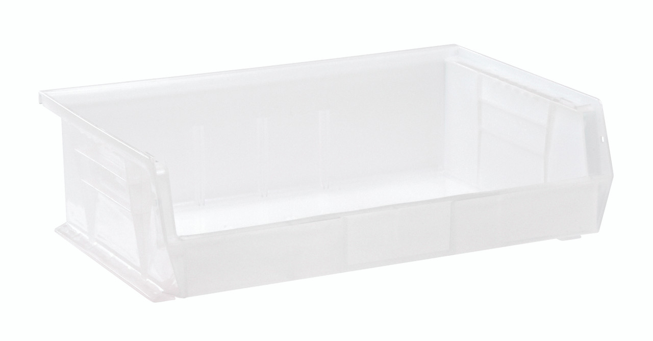 Bin, stacking or hanging, 16-1/2"W x 10-7/8"D x 5"H, Clear, Clear, Polypropylene, QUS245CL